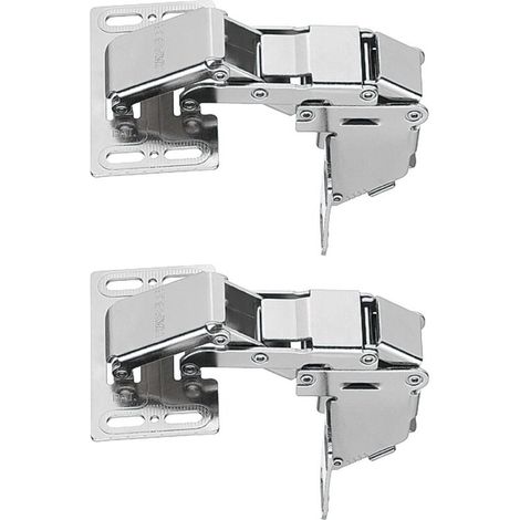 Bisagras elevables sin amortiguadores – Paquete de 2 – Carga máxima 2,1 kg – Ángulo de 90° – Para tapas de 15-16 mm – Acero niquelado (1/3)