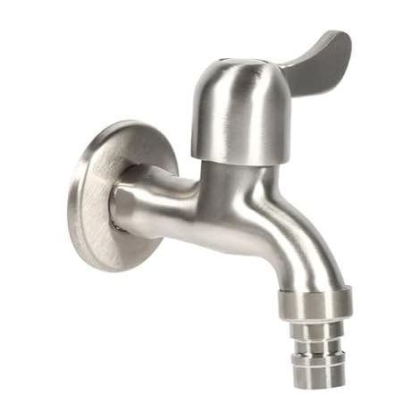 Robinet Jardin Acier Inoxydable 304 Adaptateur Robinet Eau Fixé au Mur pour Salle de Bains Lave-linge et Piscine Raccord Robuste (1/5)