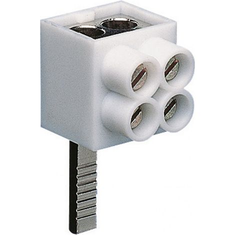 Hager – Borne de raccordement 1P 16mm² – Fixation à vis – Arrivées latérales pour installation sécurisée – Compatible câbles rigides 16mm²