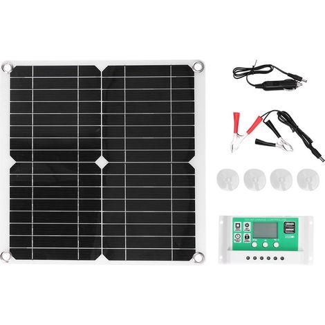 Panneau solaire Flexible en silicium monocristallin 40W 18V avec contrôleur de Charge 30A pour le chargement de voiture RV (1/5)
