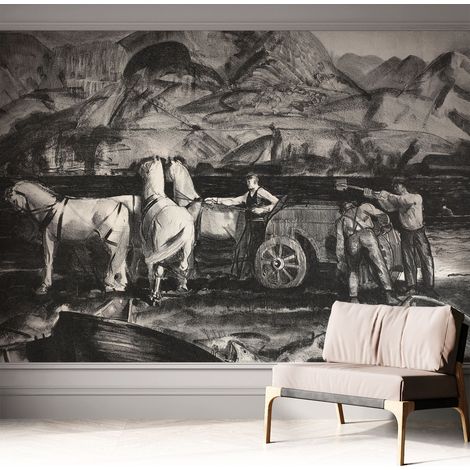 Tapete adhésive moderne pour salon et chambre à coucher Décoration rapide avec colle Scène champêtre 312x219 cm (1/5)
