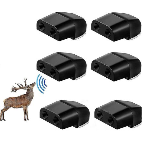 Lot de 6 sifflets anti-cerfs, avertissement de faune sauvage, dispositif d'avertissement autocollant pour véhicules, alarme anti-cerfs, avertisseur sonore routier, sifflet d'alarme pour animaux, convi (1/3)