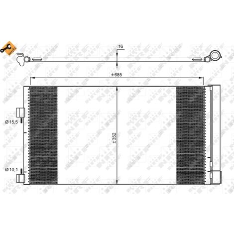 Condenseur, climatisation NRF 35890 RENAULT 8660003628 921000002R 921100002R