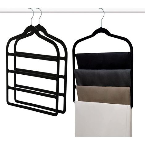 Lot de 3 cintres antidérapants en Velours pour Pantalons, Gain de Place, pour Jeans, écharpes, Cravates (1/5)