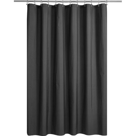 Rideau de douche noir, PEVA de haute qualité, rideau de douche léger, noir (180 cm x 240 cm) (1/5)