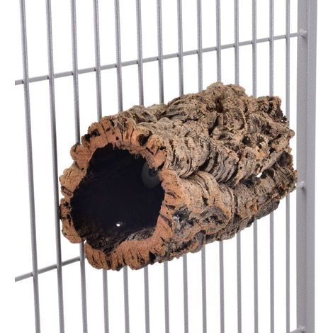 Percha o cueva natural de corteza de alcornoque, tamaño S - para loros medianos y pequeños (1/4)