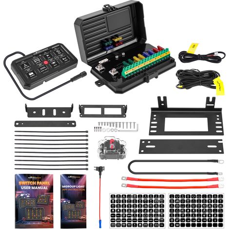 Panel Control Táctil 8 Gang For Vehículo Todoterreno SUV 4x4 60A Aluminio Negro (1/5)