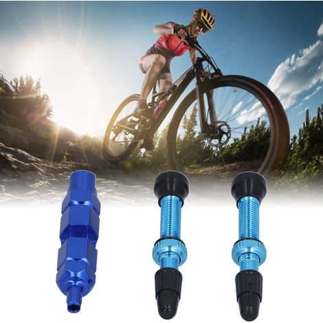 Rennrad, Faltrad, französisches Fahrrad, herausnehmbarer Ventileinsatz, Ventilschaft mit Montage-/Demontagewerkzeug, 40-mm-Ventil, blau. (1/5)