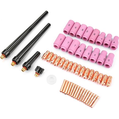 53-teiliges Set WIG-Schweißbrenner-Gehäuseteile, Gaslinse, Düse, Spannzange, Düse, Kit für WP-9 20 25 (1/5)