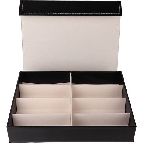 Boîte de rangement pour lunettes, boîte de rangement pour bijoux à 8 compartiments, présentoir à lunettes, présentoir à bijoux (1/5)