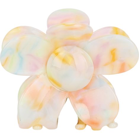 Pince à cheveux en forme de fleur d'acide acétique, accessoire de cheveux haut de gamme à dégradé, orange vif. (1/5)