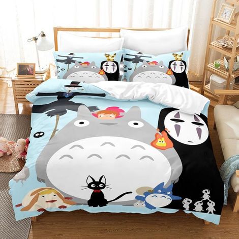 KLVGTIFS PU - 3 Pièces Housse de Couette, Housse de Couette 150x200cm +2 Taies d'oreiller 50x75cm en Microfibre Super Douce Animé-03 (1/5)