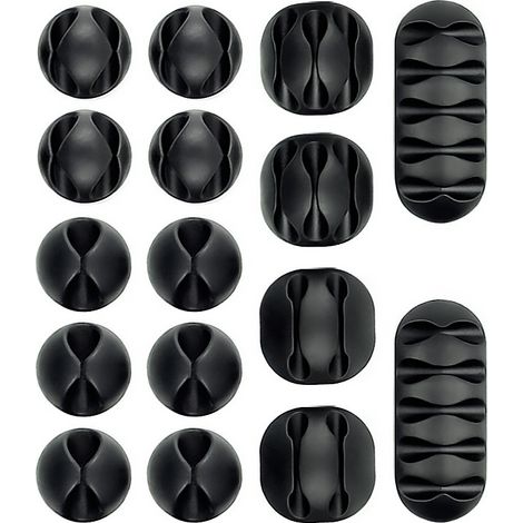 Lot de 16 clips de câble résistants, supports et protections pour câbles de bureau-AquaForge (1/5)