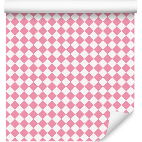 Carta da parati con rombi geometrici rosa cipria, forme delicate 50x1000 cm (1/5)
