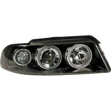 Coppia fanali anteriori Angel-Eyes - compatibile per  Audi A4 (3/99-11/00) - Nero