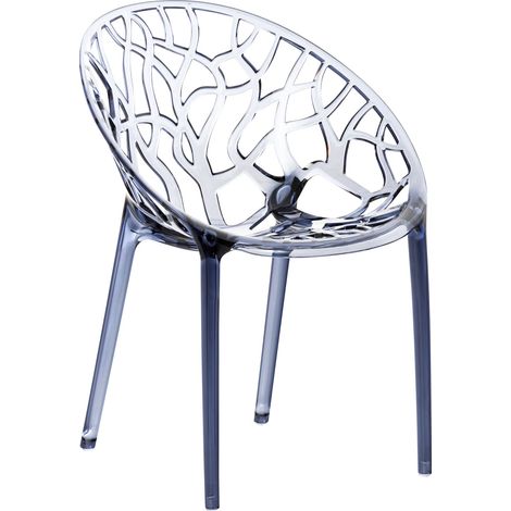Chaise élégante en cristal avec un design de couleur unique colore : Gris (1/4)