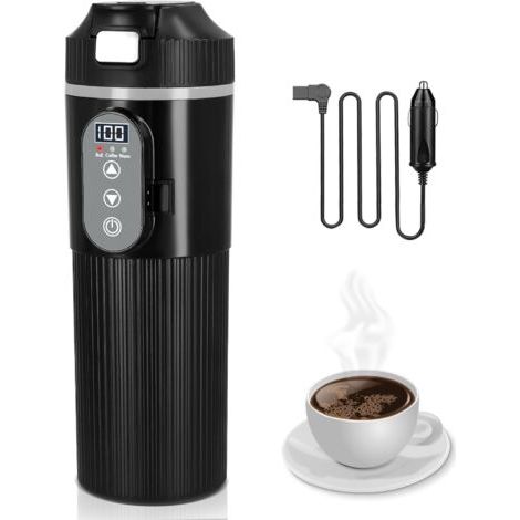 Bouilloire 12v, Bouilloire de Voyage 500ml 12 V-24 V Mini Bouilloire Electrique Bouilloire Portable Tasse Chauffante de Voiture Tasse D'ébullition Rapide pour Camion Taxi Voyage Café Eau Chaude (1/5)