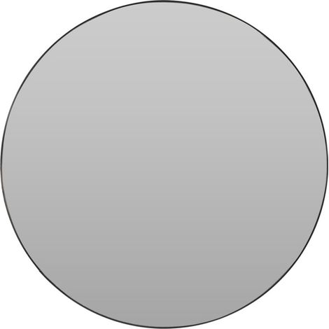 Miroir rond Ø55cm avec cadre en métal noir et 2 crochets (1/4)