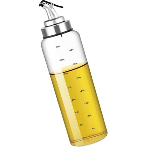 Distributeur de condiments en verre avec couvercle de fuite bouteille d'huile claire conteneur de stockage liquide de grande capacité (1/4)