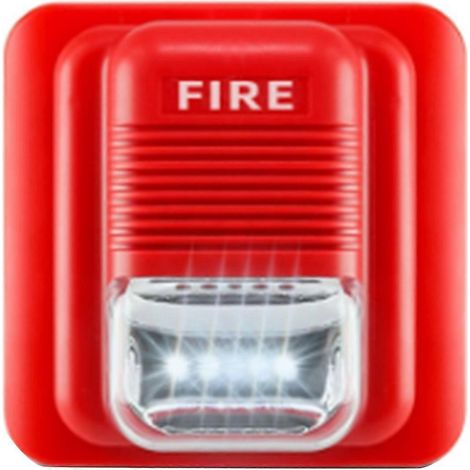 Sirène d'alarme incendie extérieure filaire 24 V, compacte et puissante (son et lumière), pour les situations d'urgence. (1/5)