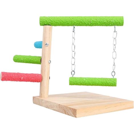 Papageienspielplatz, Nistkäfig, Ast, Sitzstange, Zubehör, Aktivitätszentrum, Vogelspielplatz, Vogelständer für Wellensittiche und Nymphensittiche-Frosted (1/5)