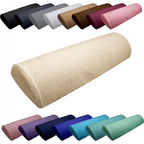 Drap housse de protection en éponge pour coussin demi-rond 66 cm x 22 cm x 12 cm de table de massage - Beige - Vivezen (1/5)