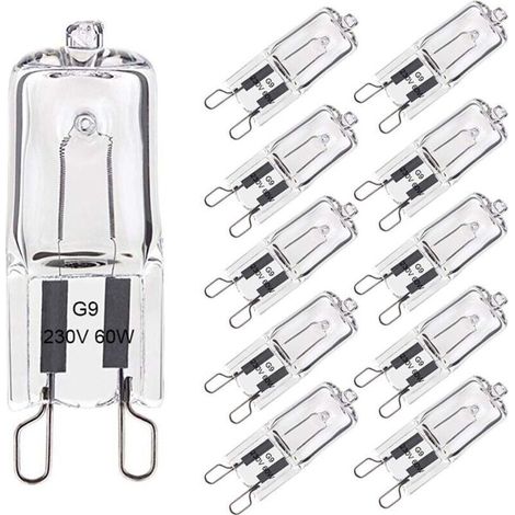 Ampoule Halogène G9 60W Blanc Chaud 2800K 680LM 230V Dimmable Halogène Capsule Ampoule Filament Lot de 10 (1/5)