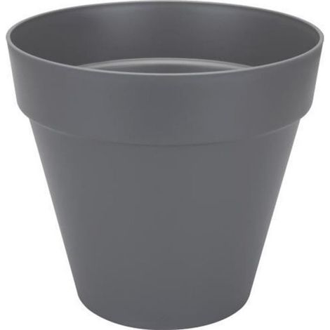 Pot De Fleurs - Rond - Ø 28.5 cm x H 26 cm - Réservoir D Eau Intégré - Gris Anthracite - 9,6 L (1/3)