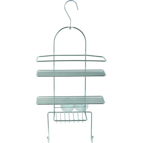 Estantería de ducha suspendida cromada 25x53x11cm - Msv