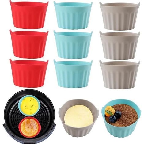 Silikonform – Zubehör für Heißluftfritteusen – 9er-Pack – Wiederverwendbar – Kratzfest – Ungiftig (1/4)