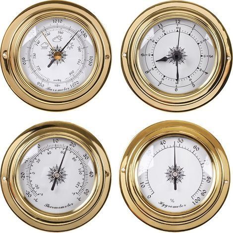 Station météo analogique - Baromètre, thermomètre, hygromètre 4pcs (1/5)