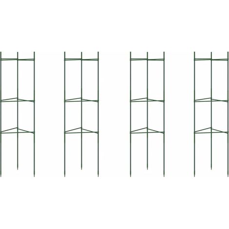 Lot de 4 cages à tomates ajustables 32 x 29 x 116 cm pour soutien plantes jardin en acier vert (1/5)