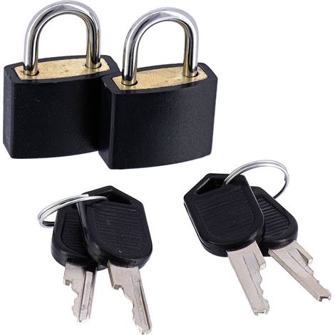 Juego de 2 candados con llave - negro - Tendance (1/2)