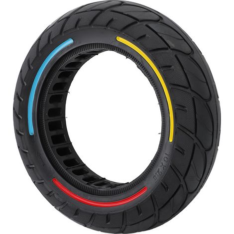 Pneu plein 10x2,5 pour trottinette électrique, 10 pouces, en caoutchouc coloré, antidérapant et résistant aux chocs, roue pleine alvéolée de rechange (1/5)