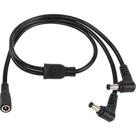 Câble répartiteur d'alimentation CC à Angle Droit 1 Femelle vers 2 mâles 5,5 mm x 2,1 mm Câble Adaptateur répartiteur en Y pour caméras de vidéosurveillance Bande Lumineuse LED