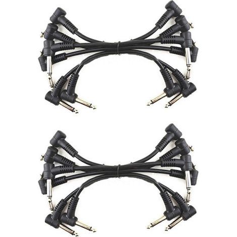 12 câbles pour guitare électrique15 cm (6 pouces)coudéspour pédale d'effetnoirs. (1/3)