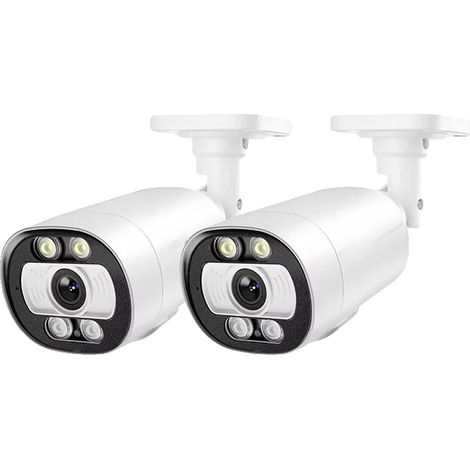 Cámara IP POE, detección de personas, audio bidireccional, 2 unidades de 5 MP, sin cable, enchufe EU-b, conector de 3,6 mm. (1/2)