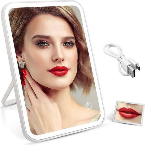 Miroir de maquillage LED avec grossissement x5, interrupteur tactile et intensité variable (1/5)