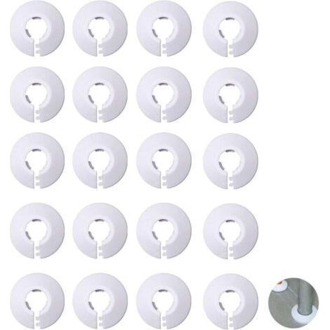Cache-tuyau de radiateur - Cache-tuyau d'eau - Cache-tuyau décoratif - Pour tuyaux de 16 mm de diamètre - 20 pièces - Blanc (1/5)