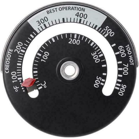 Thermomètre de Poêle Magnétique Thermomètre de Tuyau de Poêle à Feu pour Le Compteur de Température pour Tuyau de Cheminée en Bois Rond Four (1)