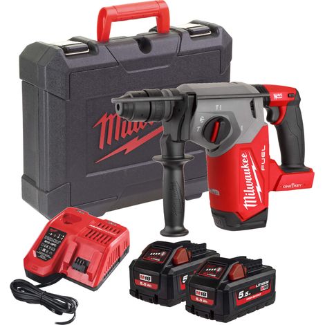 Milwaukee M18ONEFHX-552X M18 FUEL SDS-plus 26mm Hammer Drill With FIXTEC & 2x 5.5Ah Batteries (1/3)