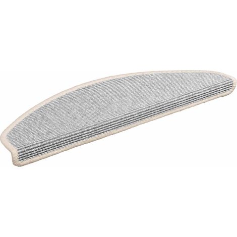 vidaXL Stair Mats 15 pcs 65x21x4 cm Silver Half Round Large