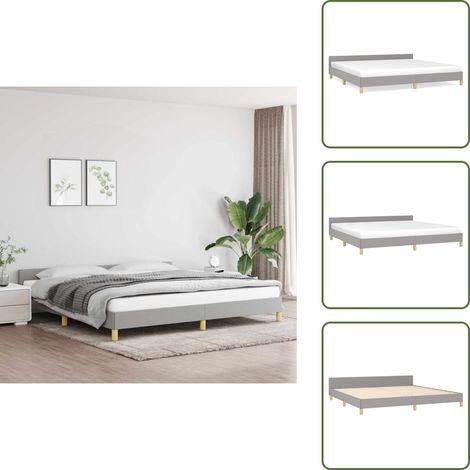 Bettgestell ohne Matratze Hellgrau 200x200 cm Stoff - Bettestell - Doppelbett - Boxspringbetten - Lattenrost - Kopfteil (1/5)