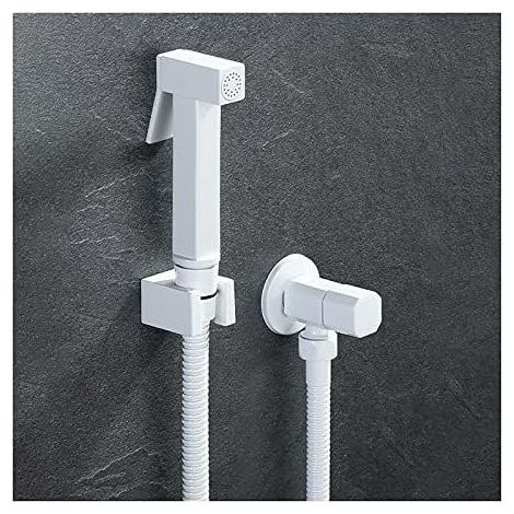 Set di doccetta WC portatile bianca ad acqua fredda, montaggio a parete, soffione doccia ad alta pressione in ottone, kit per igiene intima, tipo A - (1/5)