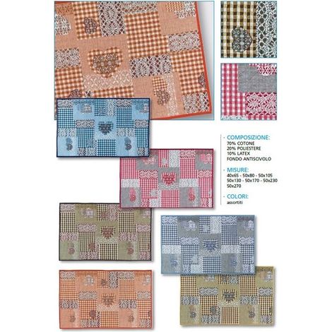 Tappeto da Cucina master ricamo Fondo Antiscivolo 50 x 230 cm Vari Colori (1/2)
