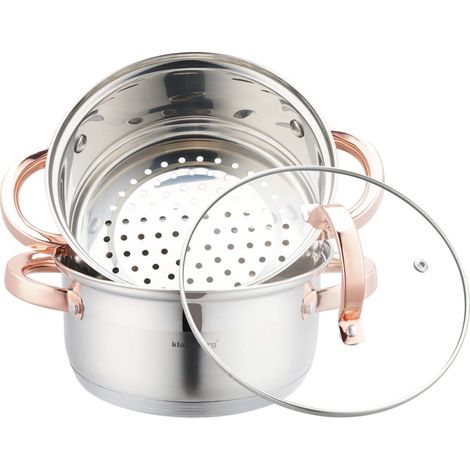 Set di pentole per la cottura a vapore da 18 cm, 3 pezzi. Vaporiera KLAUSBERG KB-7725. (1/5)