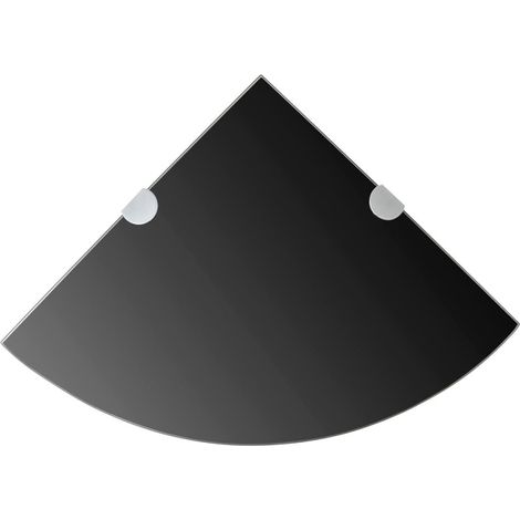 Étagère de coin avec supports chromés Verre Noir 35x35 (1/5)