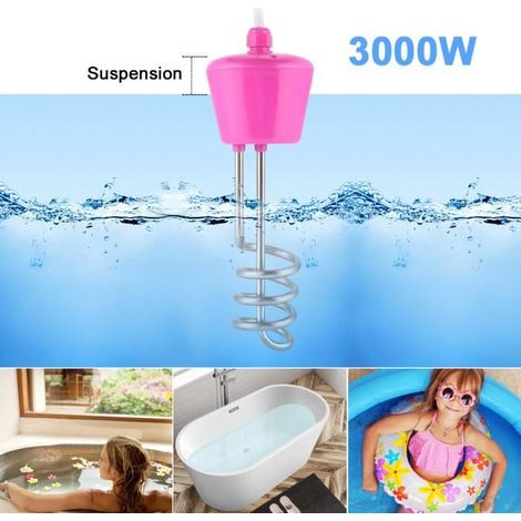 Thermoplongeur électrique - HB014 - 3000W - 220V - Câble 2m - Acier inoxydable (1/4)