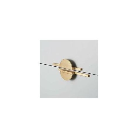 Poignée de meuble dorée 2 pièces – Entraxe 64mm – Aluminium laiton brossé – Longueur 190mm – Hauteur 22mm (1/5)