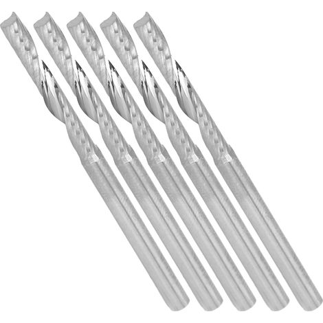 Lot de 5 fraises à spirale en acier au tungstène pour la sculpture sur bois, 3,175 x 22 mm (1/5)